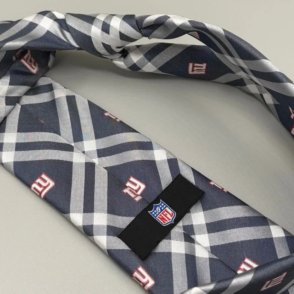 NFL New York Giants NY Football Men's Tie Blue Gray White Red Sporty Tie